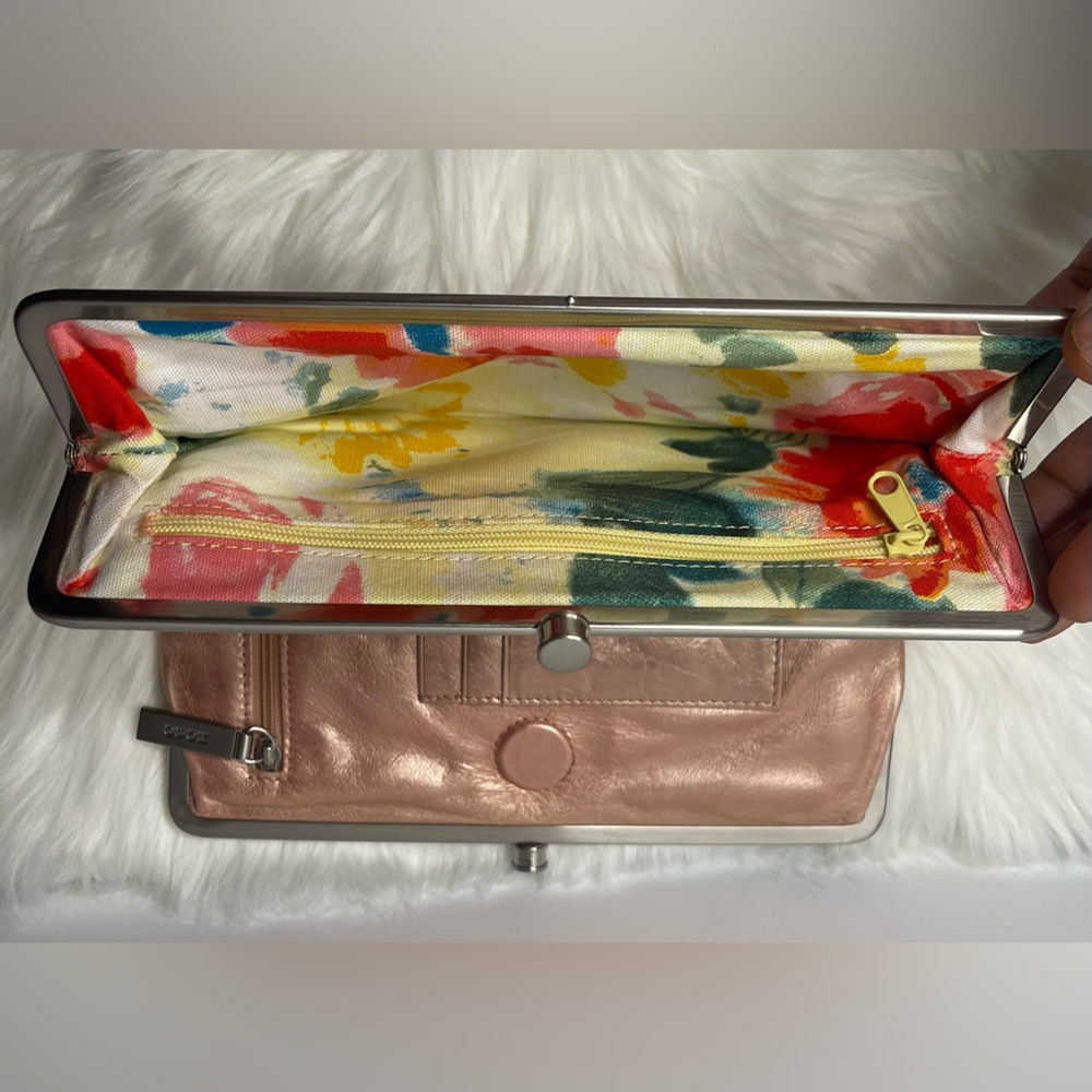 HOBO Lauren Clutch Wallet in Soft Metallic Pink - Picture 5 of 6